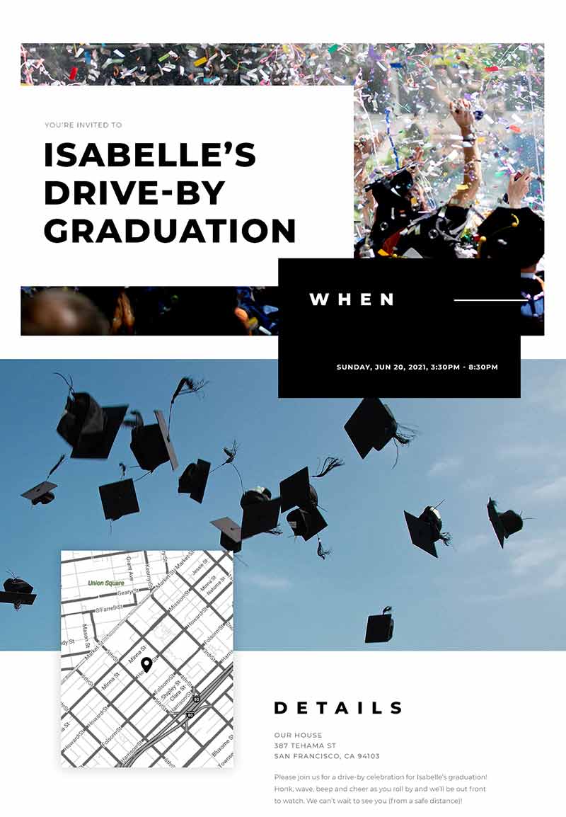 Just Because - Drive-By Graduation - Classic Invitation