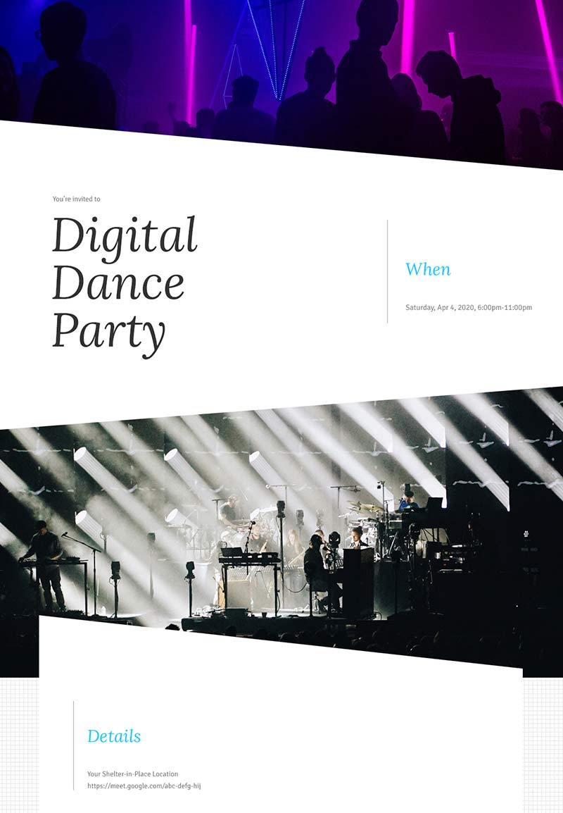 Cocktail Party - Digital Dance Party - Modern Invitation
