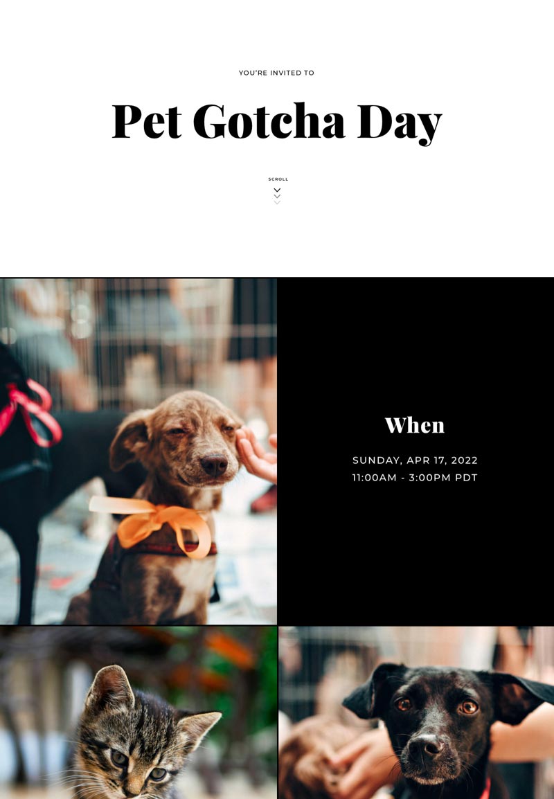 Seasonal - Pet Gotcha Day - Gallery Invitation