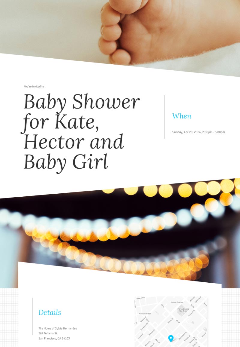 Baby Shower - Online Baby Shower - Modern Invitation