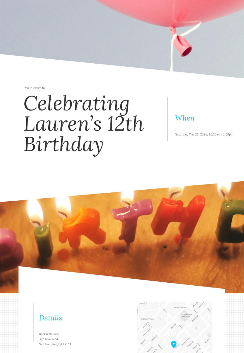 Pet Party - Kid's Birthday Party - Modern Invitation
