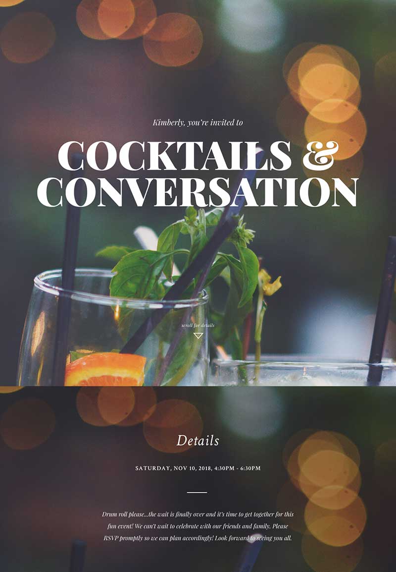 Adult Birthday - Cocktail Party - Immersive Invitation