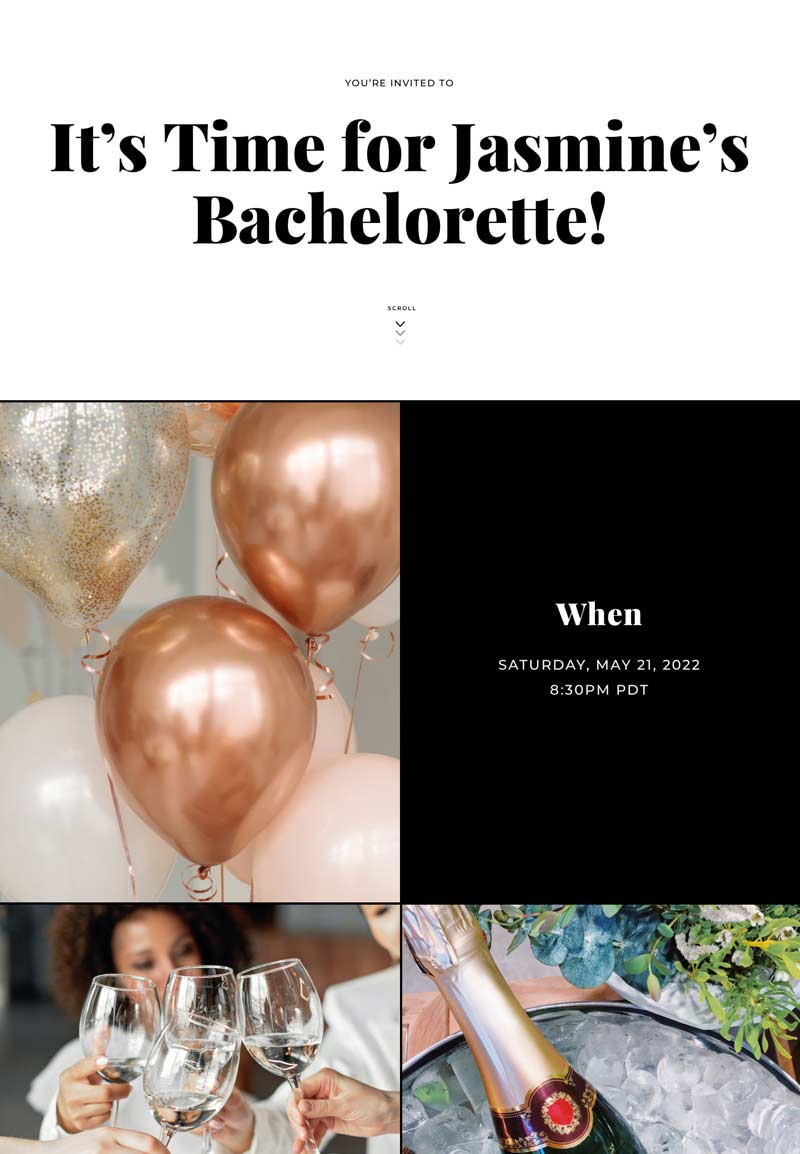 Nightlife - Bachelorette Party - Gallery Invitation