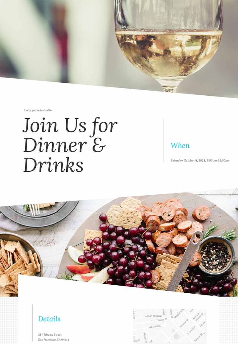 Nightlife - Dinner Party - Modern Invitation