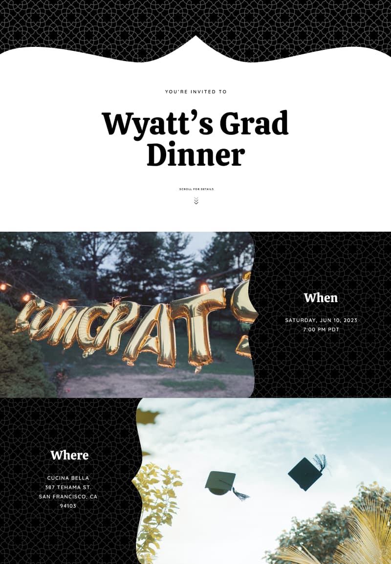 Kid's Birthday - Graduation Dinner - Elegant Invitation