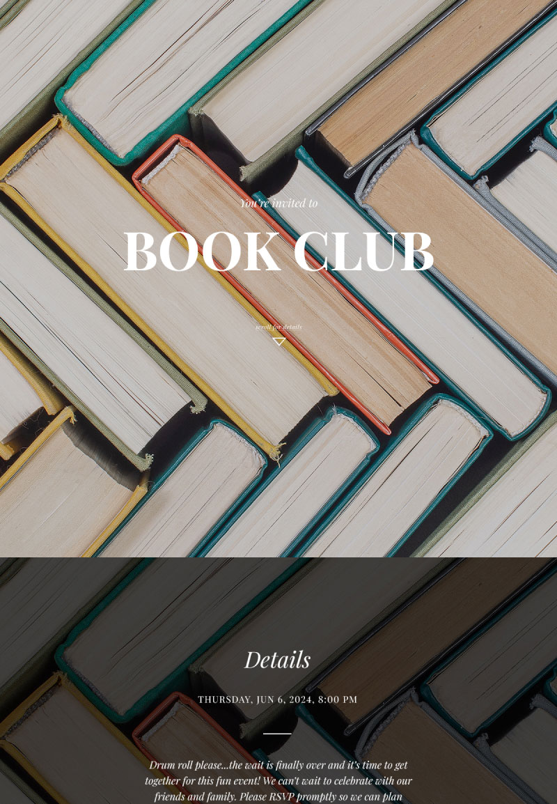 Just Because - Book Club - Immersive Invitation