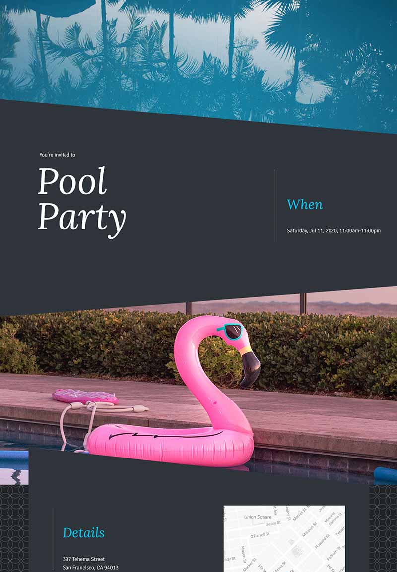 Baby Shower - Pool Party - Modern Invitation