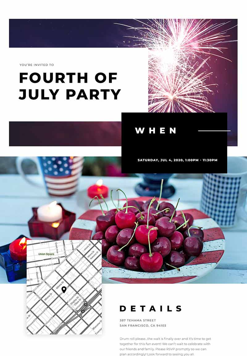 Dinner Party - 4th of July - Classic Invitation