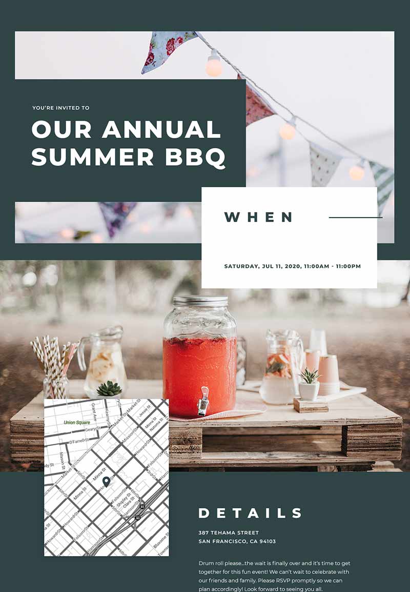 Dinner Party - Summer BBQ - Classic Invitation