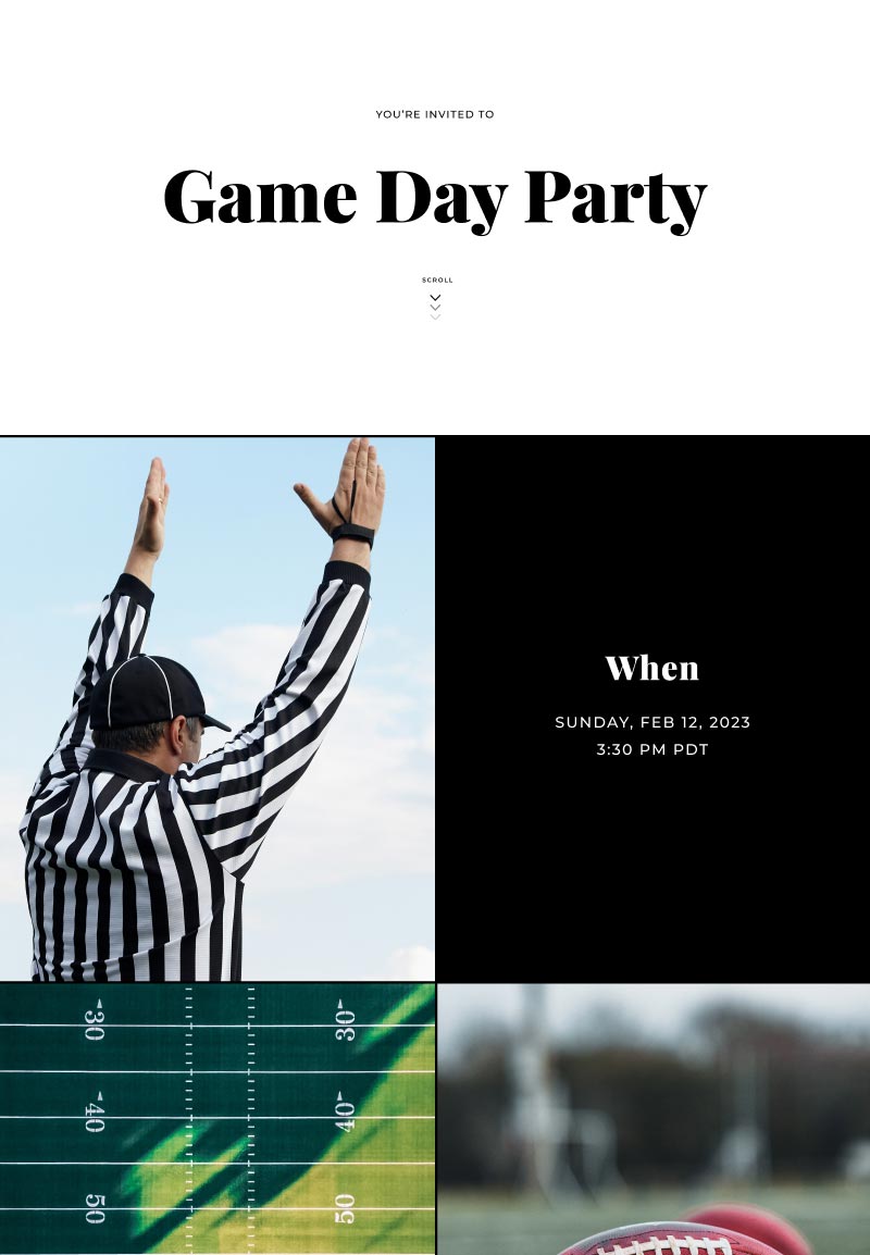 Dinner Party - Game Day - Gallery Invitation
